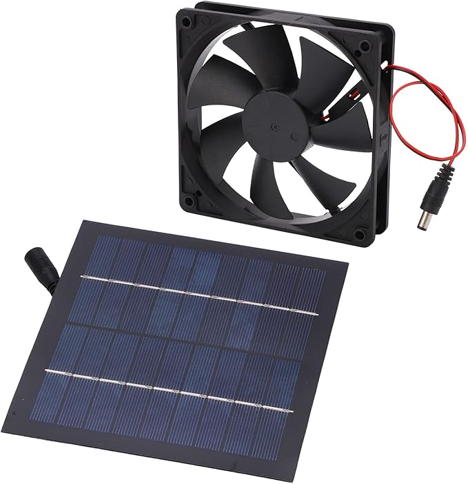Solar Powered Fan, Water Proof High Conversion Rate Mini Solar Fan, Solar Powered Chicken Coop Fan for Greenhouse, Shed, Garage, Attic, Barn, Workshop