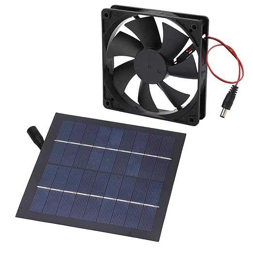 Solar Panel Fan Kit, 20W Exhaust Fan for Kitchens, Greenhouses, Pet Houses, Chicken Coops, Trailers, ABS Material, IP65