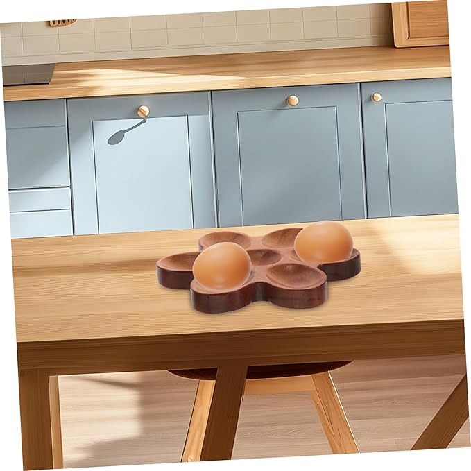 Unomor Rustic Wooden Egg Holder Tray Egg Storage Container for Fridge Home Kitchen Decor