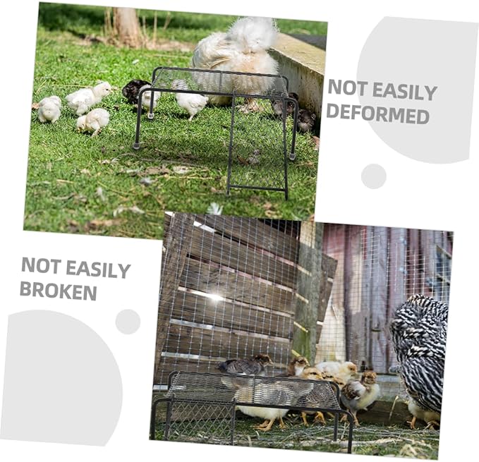 VICASKY Rutin Chicken Feeding Station with Iron Mesh Rack Sturdy Chicken Coop Shelf for Feeding and Drinking for Poultry Care and Landscape Decoration