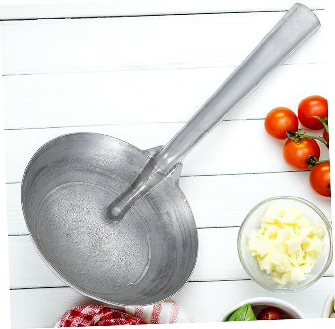 BESPORTBLE Heavy Duty Iron Water Ladle for Horse Feeding and Garden Use Short Handle Metal Scoop for Grain and Watering Sturdy Iron Spoon for Livestock and Backyard