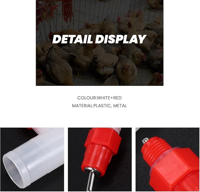 Chicken Nipples Tee Fittings - Fully Automatic Poultry Waterers Kit Chicken Water Drinker 10 Pack