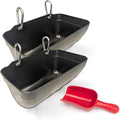 Hen's Choice™ Feeder and Waterer Trough for Chickens, Ducks, Goats, Sheep, Turkey, 4.5 Quart Capacity, Black