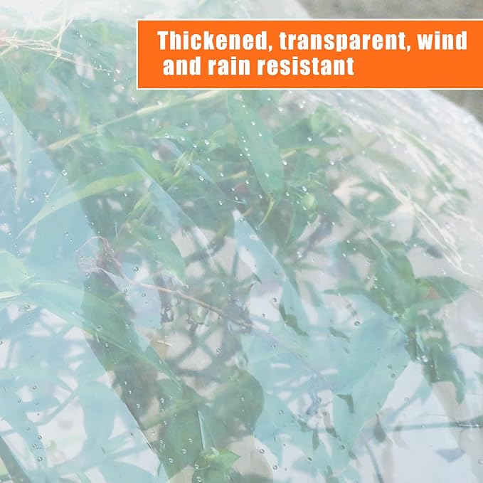ZYP 4x6ft Heavy Duty Clear Waterproof Tarps Outdoor Garden Rainproof Covering,Clear Vinyl Tarp with Grommets,Transparent Waterproof Tarpaulin for Covering Henhouse Porch Canopy Plant Camping