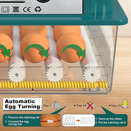 16 Eggs Incubators for Hatching Eggs, Egg Incubator with Automatic Egg Turning and Temperature Control, Chicken Egg Incubators with Egg Candler for Duck Goose Pigeon Quail