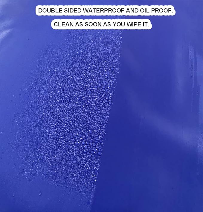 Chemical Resistant Vinyl Apron - Blue Plus Size Unisex PVC Aprons for Dishwashing,Dog Grooming,Gardening,Fish Cleaning,Lab Work（5 Pack）