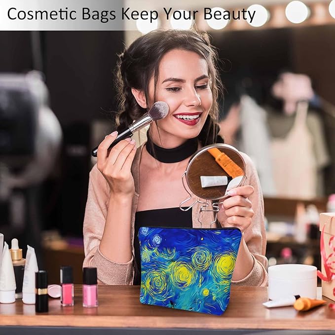 Abstract Galaxy Makeup Bags Makeup Organizer, Galaxy Starry Sky Marble Flax Toiletry Bags Travel Cosmetic Bag Makeup Purse Pouch Skincare Bag Wallet Bags For Women Female Mom Daughter