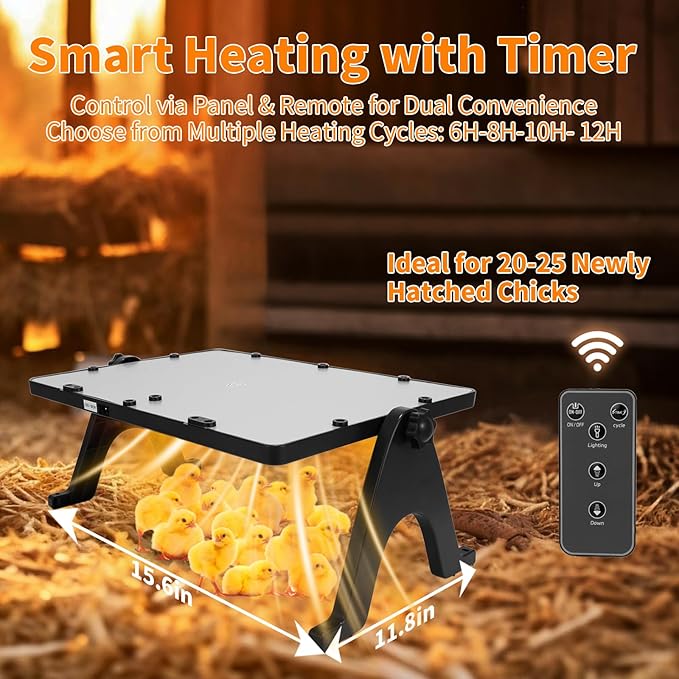 180W Radiant Chicken Coop Heater Energy-Efficient Winter Heating, Safer Alternative to Brooder Lamps,Heater with 2 Heating Plates for Chick Kitten Puppy Pets Animals