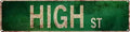 High St Metal Sign 4x16in Classic Street Plaque for Farmhouse Garage Kitchen Home Office Wall Decor Accessories