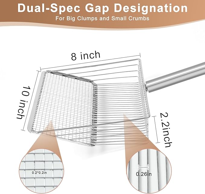 Chicken Poop Scooper,Coop Scoop Shelf, Detachable Tool (36 to 63 inches),Stainless Steel Coop Scoop, Poop Shovel for Chicken Coop Accessories,Chicken Coop Scoop,Chicken Coop Cleaning Tools.