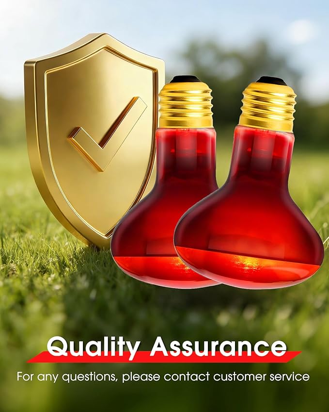 EvaStary 100W Infrared Heat Lamp Bulbs, 2 Pack UVA Reptile Basking Spot Light for Reptiles, Red Heat Lamp Bulb for Bearded Dragon,Turtle,Snake, Chickens, Pets