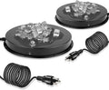 Chicken Water Heater for Winter, 110Watt Thermostat Heated Poultry Waterer Base with 9.8ft Power Cord,Suitable for Plastic/Metal Poultry Waterer (Black, 11INCH-2PACK)