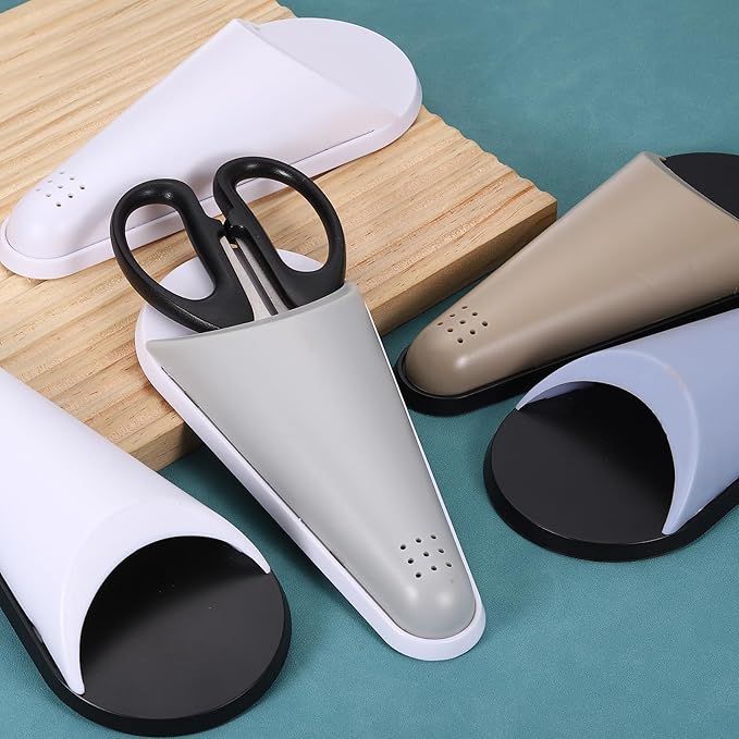 uxcell 2Pcs Magnetic Scissor Holder, Kitchen Scissors Holder with Magnetic Adsorption Drainage Holes Detachable Shears for Kitchen Refrigerator Organization, White
