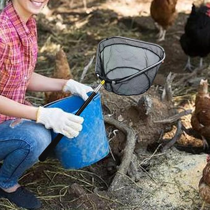 Chicken Catching Net, Retractable Poultry Catcher for Catching Chicken, Long Foldable Netting Farm Tools