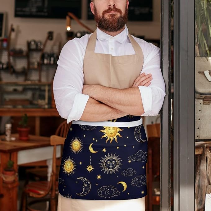 Server Waitress Waist Apron Cooking Kitchen Restaurant Aprons for Women Men