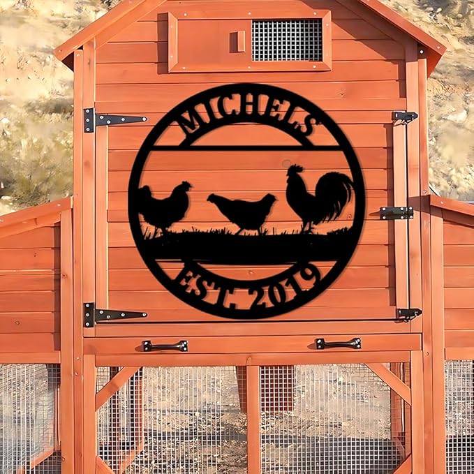 Luxury Personalized Chicken Coop Metal Sign, Custom Metal Chicken Farm Sign, Chicken Sign, Chicken Hen House Sign, Hen Hourse Decorations, Farmer Gifts, Chicken Coop Decor 5