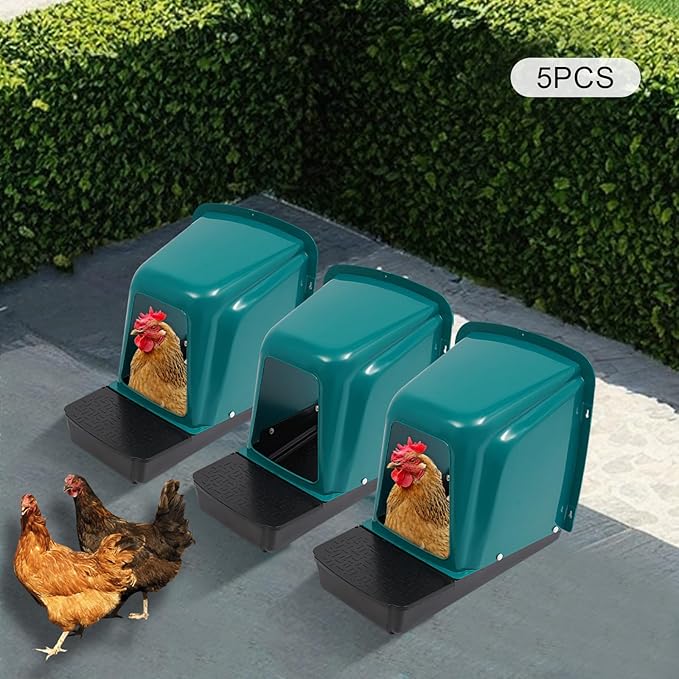 5 Pack Roll Away Egg Collection Trays,Chicken Laying Boxes, Ventilated,Chicken Nesting Boxes,Roll Out Laying Boxes for Hens,Egg Nesting Box for Hen Coops, Backyard Poultry Farms