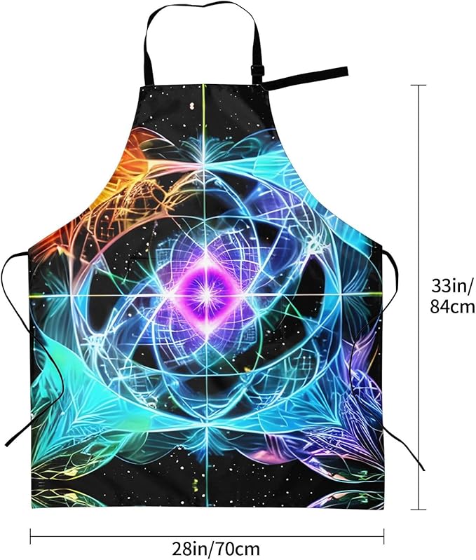 Multidimensional Space Heavy Duty Waterproof Apron with Pockets for AdultsResistant Grilling, Gardening, Painting
