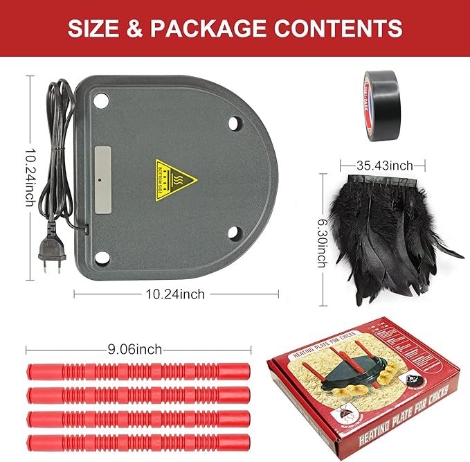 Chick Brooder Heat Plate Replacement Heat Lamp Brooder Box Adjustment Height Up to 15-20 Chicks Simulates Natural Heating by a Mother Hen for Healthier Chicks/Ducks