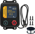 Electric Fence Energizer with 250 Ft 17 Gauge Aluminum Wire, 5 Miles/ 20 Acres 0.2 Joule Electric Fence Charger Plug-in Design for Preventing Raccoons, Livestock, Chicken Coops, Skunks intruding