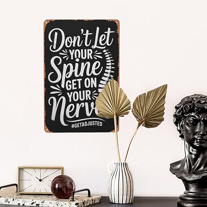 Inspirational quote wall decor featuring Chiropractor Gifts Chiropractic Week Chiropractor Metal Tin Sign Clinic Office Decor Perfect For Hanging In Treatment 8x12 inch metal sign for home office