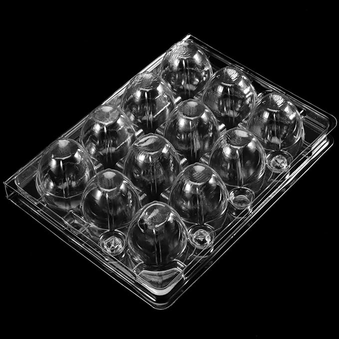 MANCHAP 150 Pack 12 Grids Plastic Quail Egg Carton Bulk, Clear Holders, Small Trays Stackable Storage Dispenser Case for Pigeon Eggs