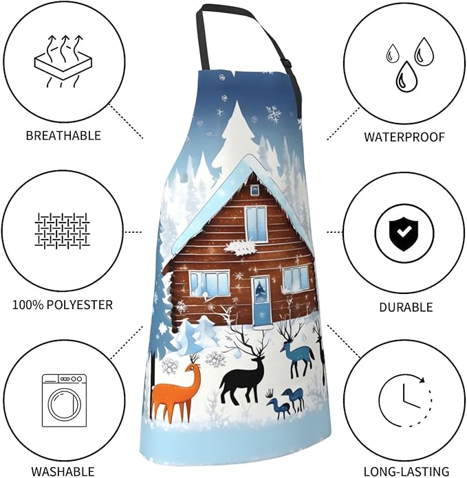 Multidimensional Space Heavy Duty Waterproof Apron with Pockets for AdultsResistant Grilling, Gardening, Painting