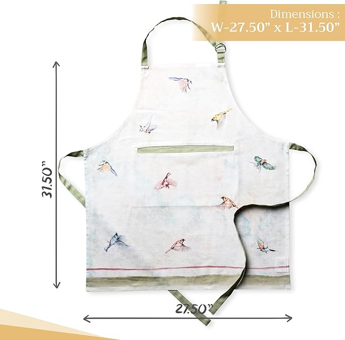 Maison d' Hermine 100% Cotton Apron for women with Pocket Kitchen Chef Apron for Men Cooking Easter Decorations