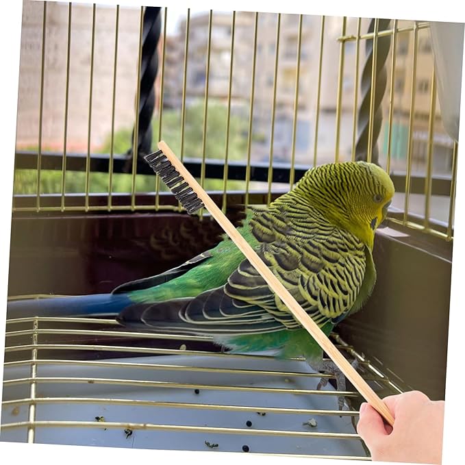 2pcs Bird Cage Cleaning Brush Set Bird Droppings Cleaner Brush Small Animal Cage Cleaner Household Cleaning Tools