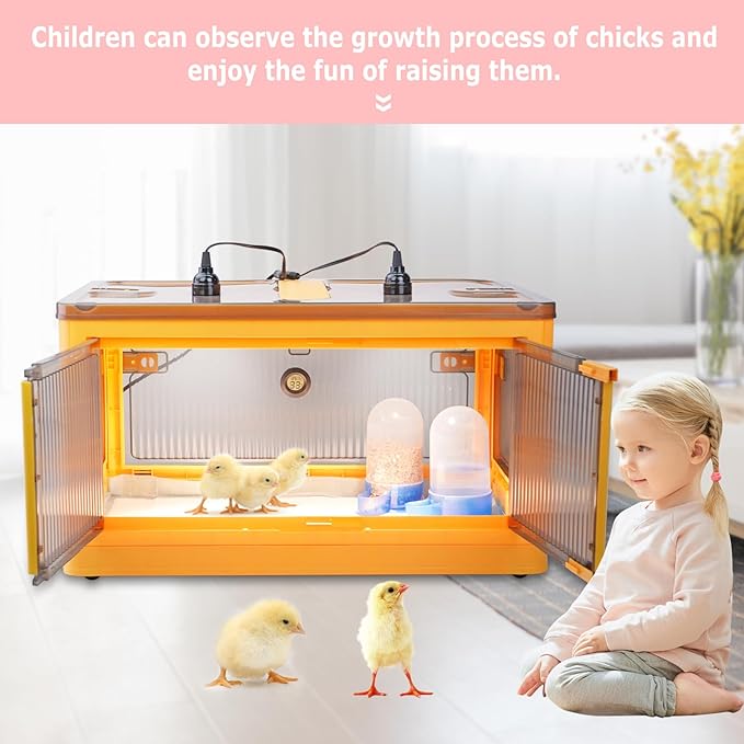 Chicken Brooder Box for Chicks Brooder Heater Chicks Warmer Brooder Plate Kit with Chicken Feeder and Waterer Set