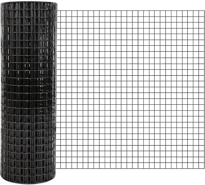 Hardware Cloth 1/2 inch - 36 in x 100 ft 19GA Black Galvanized Chicken Wire Mesh Roll, Hot-Dipped After Welding for Chicken Coop, Rabbit Cages & Garden Fencing – Poultry Netting & Chicken Wire Fencing