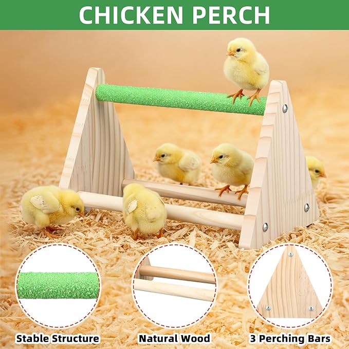 5 Pack Chick Brooder Starter Kit, 0.8 Gallon Heated Chicken Waterer F, 75w Adjustable Heat Lamp, Chick Perch and Flip Top Poultry Feeder for Winter Cold Weather Baby Chicken, Duck and Quail