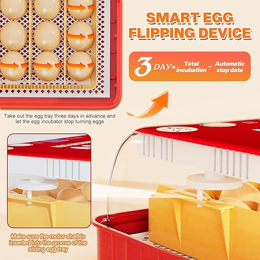 Incubators for Hatching Eggs 15-35 Eggs Incubator with Automatic Egg Turning and ℉Temperature Display LED Candler Poultry Incubator for Hatching Chicken Duck and Quail Incubator