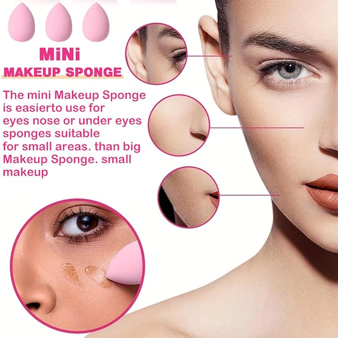 40 PCS Professional Makeup Brush Tools Set, Cosmetic Brush Sponge, Puff, Headband, Brush Cleaning Bow Set, Facial Makeup, Cleaning Accessories, Makeup Products, Valentine Day Item (Pink-40PCS)