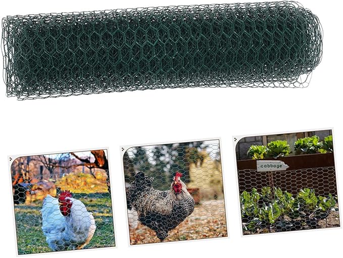 BESPORTBLE Galvanized Chicken Wire Net for Poultry Fencing Hexagonal Metal Wire Mesh for Garden Protection Sturdy and Easy to Install Chicken Fence 50ft Length