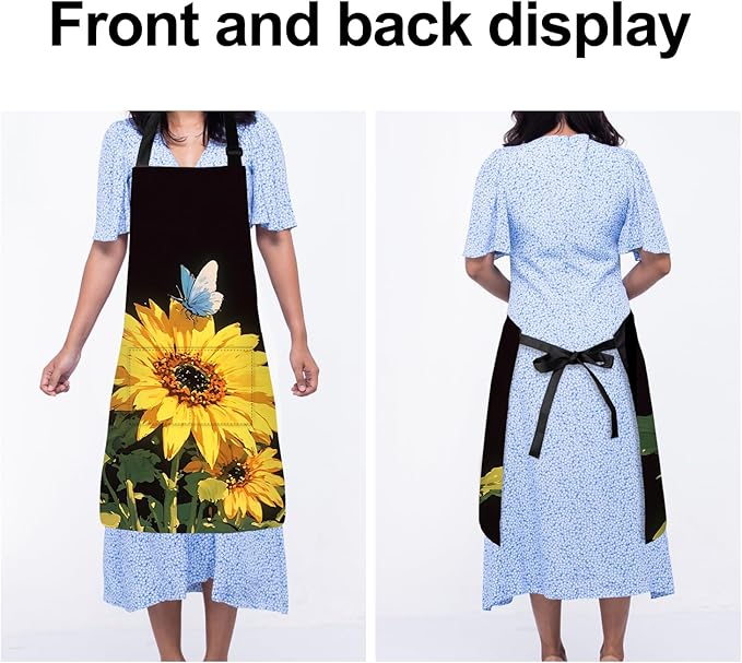 Apron Adjustable Waterproof with Two Deep Pockets Wowen men for Summer BBQ Pool Parties & Resorts