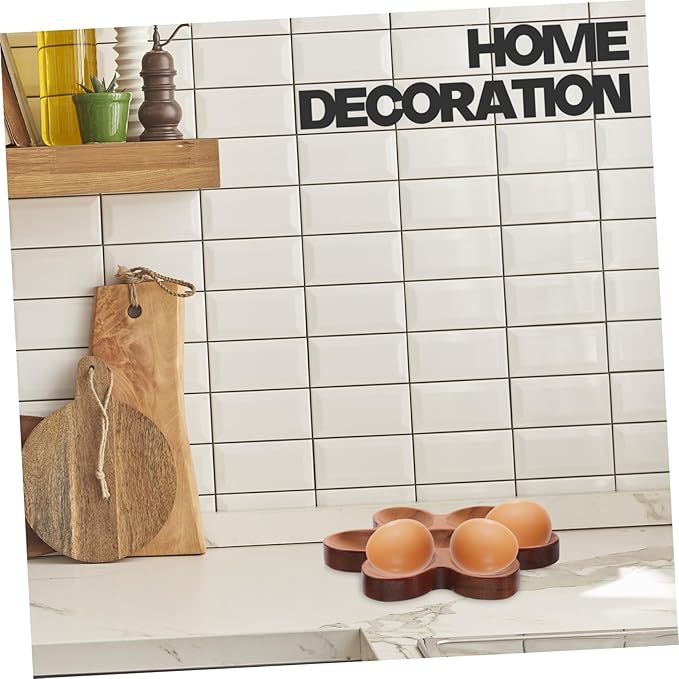 Rustic Wooden Egg Tray Kitchen Counter Decor Egg Storage Basket Holder Organizer Holder