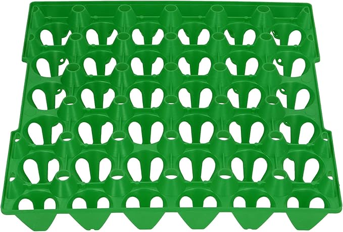 Pwshymi Plastic Egg Flats Stackable 30 Cell Holder Tray for Egg Storage Transport Home Farm Supplies for Chicken Egg-5PCS (Green)
