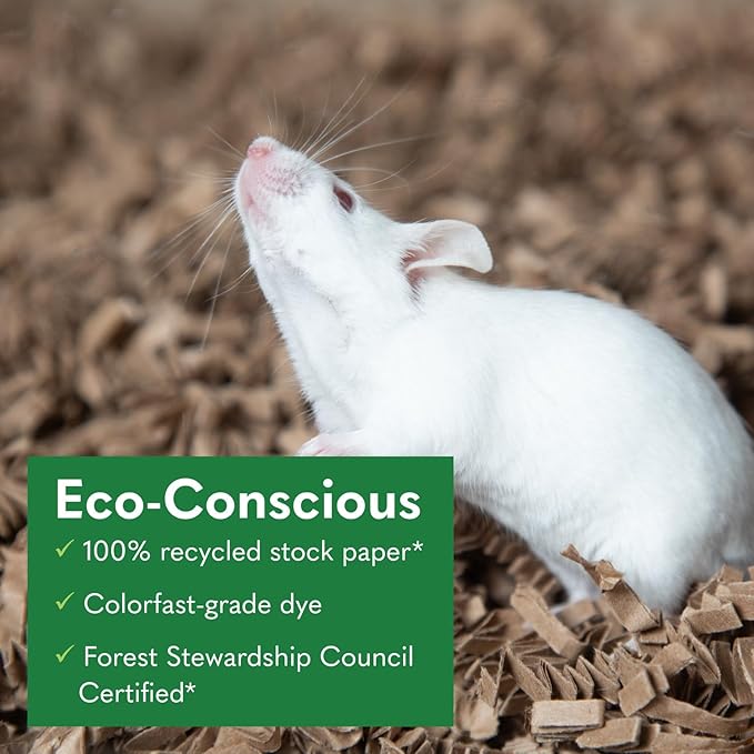 ECO Bedding 99% Dust Free Paper Bedding for Small Pets and Birds, Odor Control, 4.5 lb (Expands to 125 L)