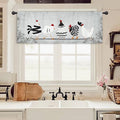 Miyotaa Rooster Chicken Kitchen Curtain Valance 54W x 18H Rod Pocket Vintage Farmhouse Rustic Retro Farm Country Rural Window Treatment for Living Room Bedroom Bathroom