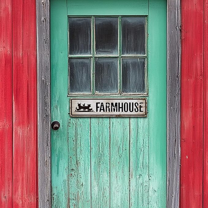 Farmhouse Metal Signs, Rusty Metal Tin Signs 15.8x4 inches, Decorative Wall Plaque, Animal Farm Decor, Ranch Decor, Aluminum Sign for Garden Yard Outdoor, Farm Owner Gift