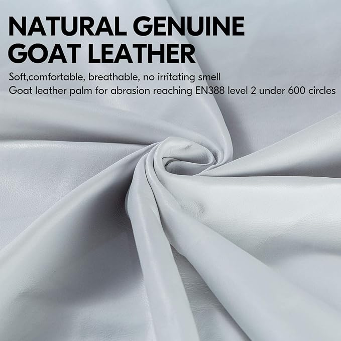 Vgo... 1-Pair Premium Genuine Goat Leather Extra-Long Cuff Thornproof Gardening Gloves (Size L, Pink White, GA1013)