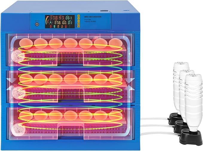 CNCEST Automatic Egg Incubator,Digital Poultry Hatcher Machine,LED Automatic Egg Turning & Temperature Control,32-210.2℉ General Purpose Incubator for Hatching Chicken Duck Quail Eggs (192 Egg)