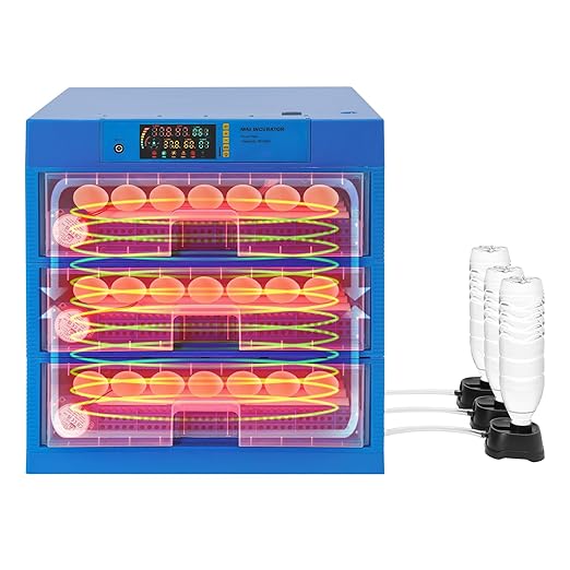 Eggs Automatic Incubator, 110V 80W Fully Automatic Egg Hatching Incubator 192 Eggs Incubator Poultry Hatcher w/Automatic Turning & Temperature for Hatching Duck & Goose Eggs (192 Eggs Dual-Power)