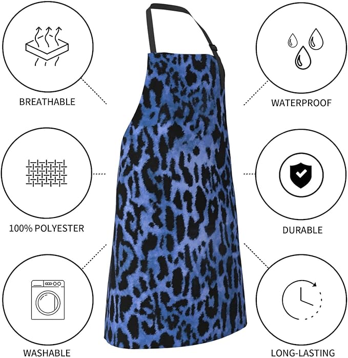 Perinsto Waterproof Apron With 2 Pockets Kitchen Chef Aprons Bibs For Cooking Baking Painting Gardening Grooming