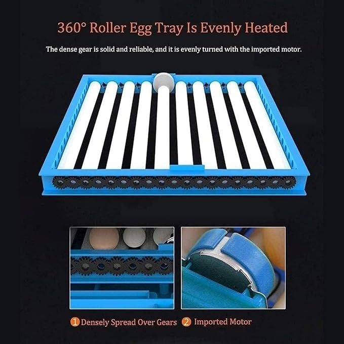 Egg Incubator Automatic Turning Digital Hatcher Machine Poultry Breeder with Temperature Control and LED Candler for Hatching Chickens Duck Quail Birds 320 Eggs