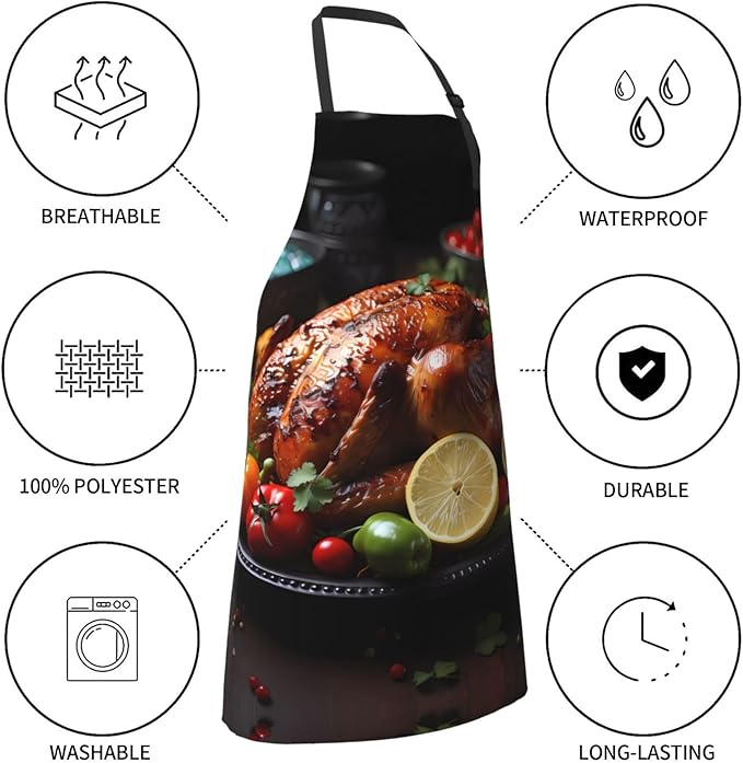 Tyrannosaurus rex Heavy Duty Waterproof Apron with Pockets for AdultsResistant Grilling, Gardening, Painting