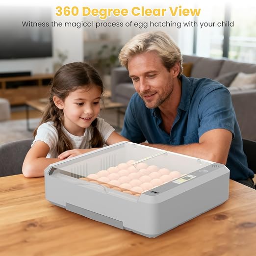 36-60 Egg Incubator with Automatic Egg Turning and Humidity Control, Adjustable Chicken Egg Incubator with Digital Display, for Hatching Eggs Include Chicken Duck Quail Eggs(Yellow)
