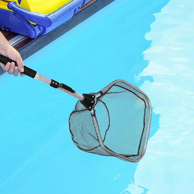 Portable Silicone Mesh Catching Net with Aluminum Alloy Frame, Foldable Crab and Minnow Seine Net for Sea Fishing and Outdoor Use