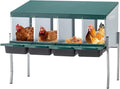 Chicken Nesting Boxes for Hens – Roll-Away Egg Nesting Box with Perch & Ventilation, Roll Out Egg Collection, Galvanized Steel Laying Box for Backyard Coop Poultry Farm (4 Holes-2)
